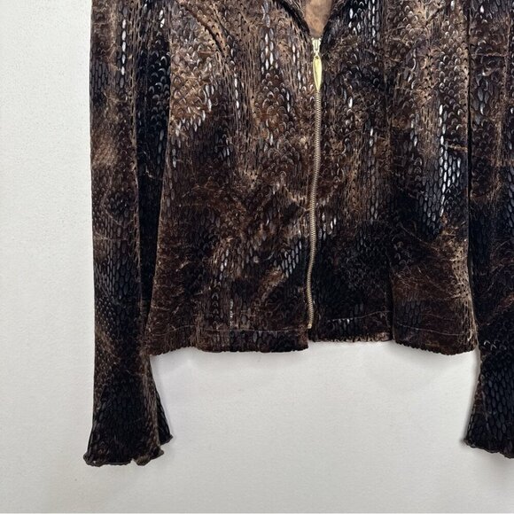 Joseph Ribkoff Vintage Womens 8 Velvet Snake Skin Blazer Full Zip - Picture 10 of 14